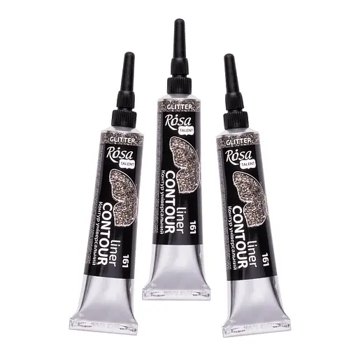 Контур універсальний Rosa Talent Срібло глітер 20 мл - фото 2