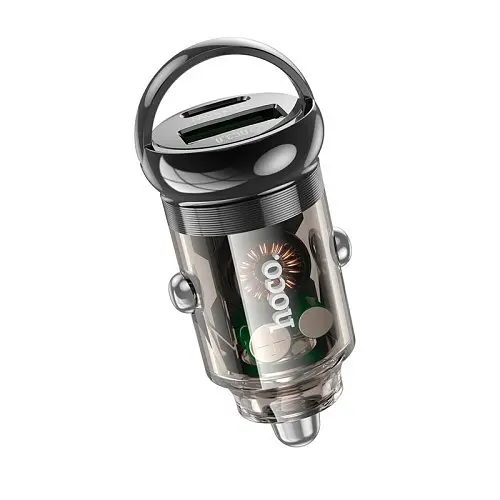 Автомобильное зарядное устройство для HOCO Z53A Vision PD30W+QC3.0 transparent черный - фото 3