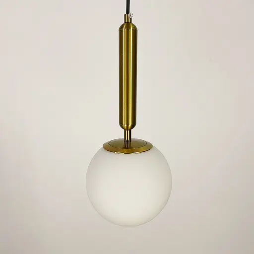 Подвесной латунный светильник с белым матовым плафоном. | Line F | Арт. A345/1 AB+WT - фото 7