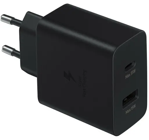 Зарядное устройство для Samsung 35 W Wall Charger Duo (EP-TA220NBEGRU) черный - фото 1