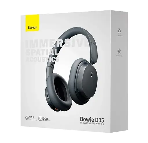 Бездротові навушники Baseus Bowie D05 Wireless Headphones, BT5.3, AUX, 600mAh, 70h, Grey NGTD020213 - фото 3