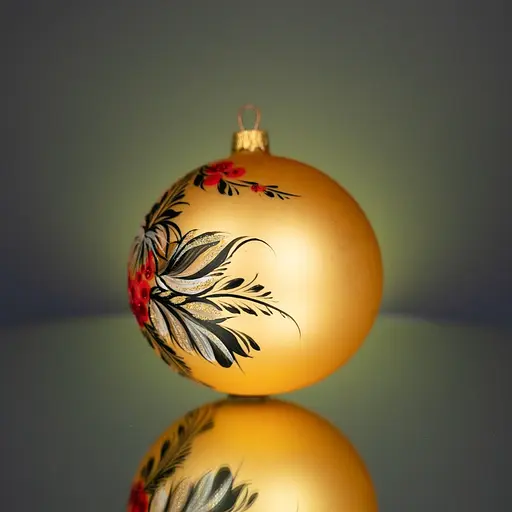 Набір ялинкових прикрас Різдвяні історії Петриківка калиновий скло (4820001165463) - фото 9