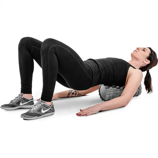 Роллер массажер Hop-Sport (валик, ролик) для кроссфита и йоги HS-001YG серый - фото 3