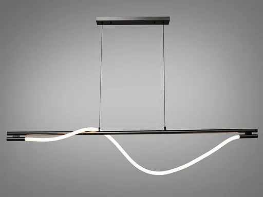 Сучасна світлодіодна люстра з серії "Роуплайт", 32W, чорний хром - фото 2