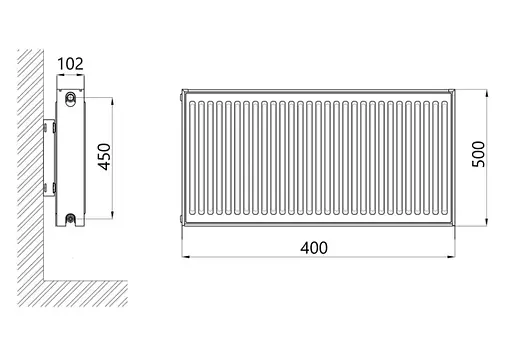 Радіатор сталевий Thermo Alliance IMAS 22 тип 500x400 мм бічне підключення (TAI22500400K) - фото 2