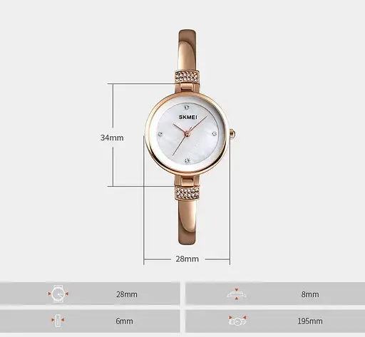 Часы женские наручные Skmei 1409 (Розовое золото) - фото 9
