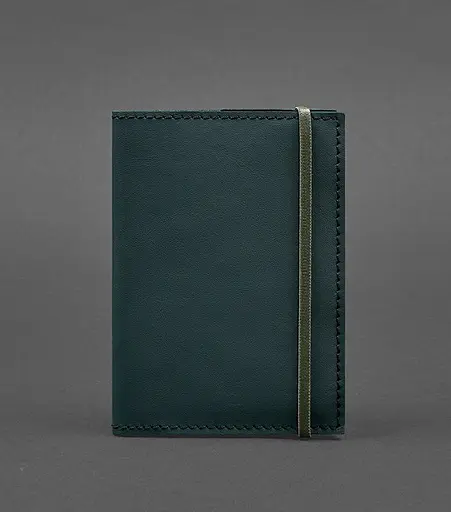 Кожаная обложка для паспорта 1.0 зеленая - фото 1