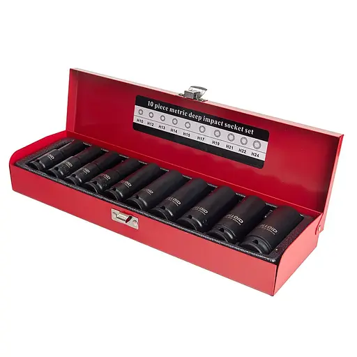 Набір торцевих головок Alloid ударні глибокі 1/2, 10 предметів (NUGV-1024) - фото 1