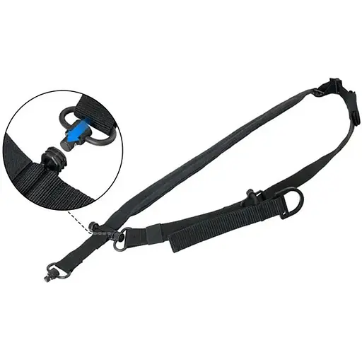 Ремінь рушничний Leapers Bolla 2/1-точковий з QD-антабками чорний - фото 2