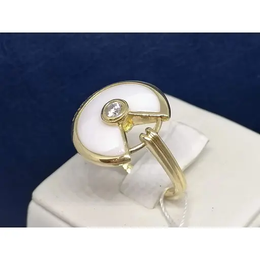 Золотое кольцо Столичная Ювелирная Фабрика с ониксом и фианитом. 153679ЖОБ 18,5 - фото 2