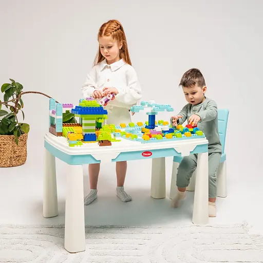 Дитячий набір "Граємось та навчаємось" 04660/7 в наборі стіл, стілець, конструктор - фото 3