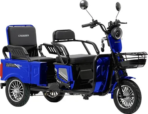 Електроскутер Триколісний Crosser TR-5 Tranzit (800W, 72V,24Ah) Синій