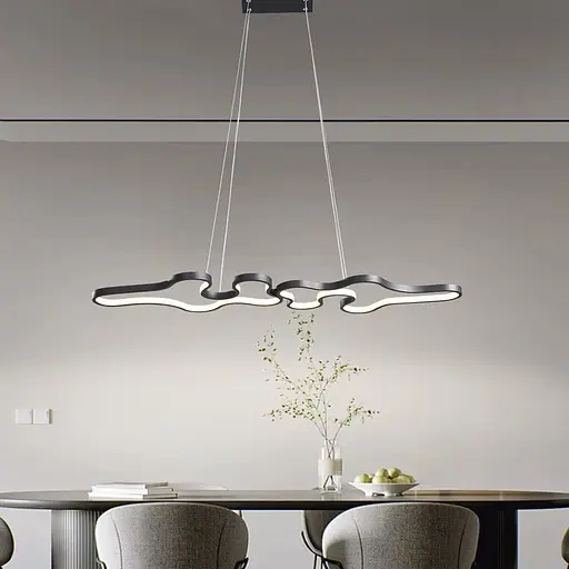 Эффектная удлиненная черная люстра в корпусе 98х31 см Ст. PCL005-1000 BK | Line F - фото 7