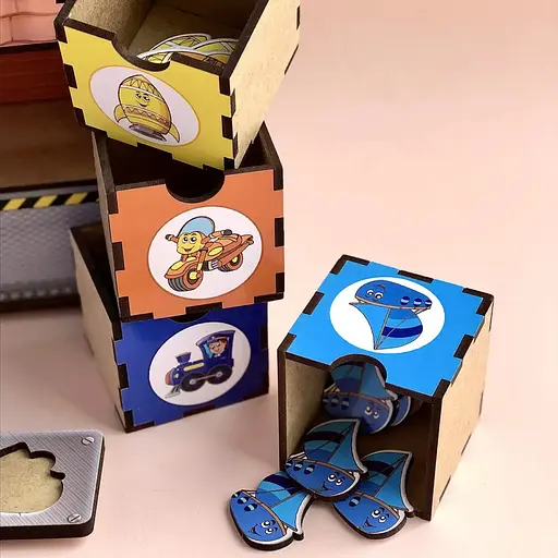 Настольная игра Ubumblebees Транспорт-2 PSD006 сортер-комодик деревянная - фото 4