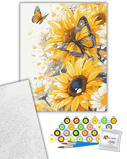 Набір для розпису ArtCraft Жовті квіти 40 x 50 см (13149-AC) - фото 2