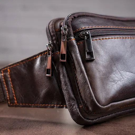 Чоловіча шкіряна сумка на пояс Vintage 20х13х3 см sum0014990 - фото 6