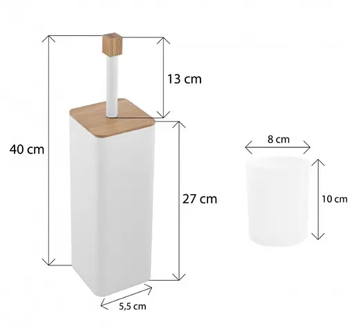 Ершик для унитаза Yoka Amba White Bamboo PD.AMBA-WHT, Белый матовый - фото 4