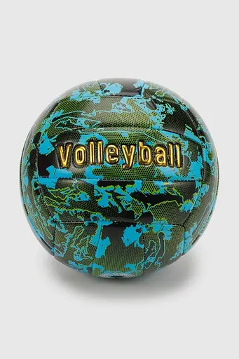 Волейбольний м'яч з принтом MEIDA M500-14 м'яч для ігор та тренувань матеріал ТПУ 5 розмір Блакитний із золотом - фото 1