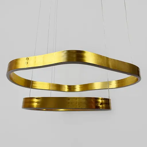 Ефектна золота люстра на 2 яруси 65х55 см та 45х30 см | Арт. PCL006-600*400 PGD | Line F - фото 1