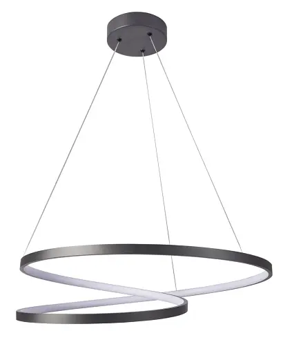 Люстра підвісна світлодіодна кругла Goldlux 328175 Zefira 60 Led 1x52W 4000K 4900Lm IP20 Антрацит - фото 1