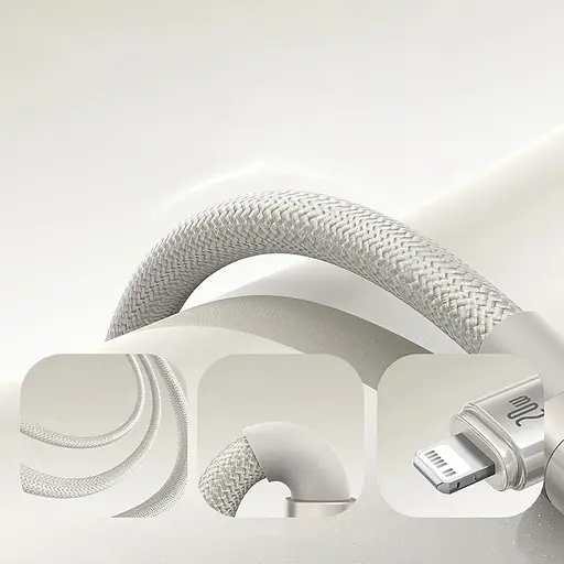 Дата кабель Baseus Titanium Alloy Fast Charging USB to Lightning 2.4A (1m) (P10378102) Galaxy Titanium Gold - фото 4