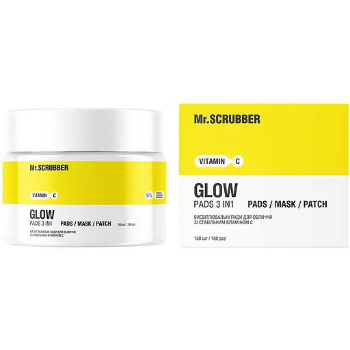 Уценка. Пады осветительные для лица Mr.Scrubber Glow Vitamin C со стабильным витамином С