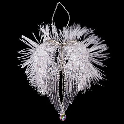 Украшение новогоднее Yes! Fun Крылья ангела с перьями, акрил, глиттер 18 см (974944)