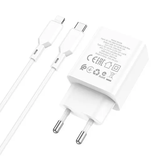 Адаптер BOROFONE Type-C to Lightning Resource BA69A 20w  - фото 4