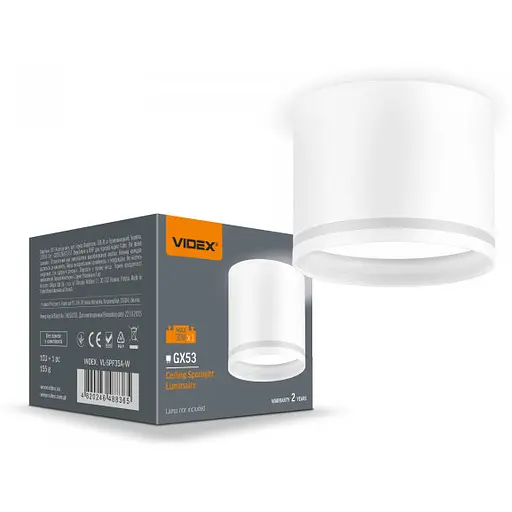 Світильник Videx під лампу GX53 накладний Білий (VL-SPF35A-W) - фото 1
