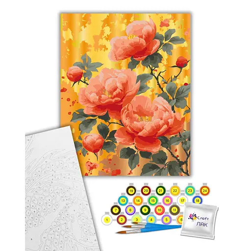 Картина по номерам "Золото роз" 13163-AC с металлизированными красками 40х50 см - фото 2