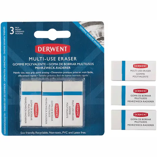 Набор ластиков Derwent Small Multi Purpose 3 шт - фото 2