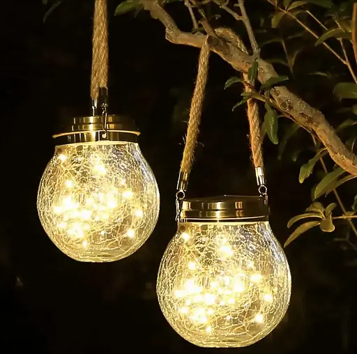 LED-світильник Нічник садовий скляний з сонячною батареєю 30LED Wharm White RGB - фото 8