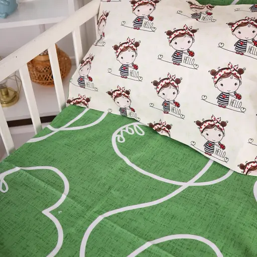 Наволочка MirSon Бязь Kids Time 20-0031 Ladybug 50х70 см зелена (2200009638473) - фото 6