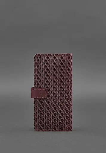 Кожаный бордовый портмоне 7.0 Карбон бордовый - фото 5