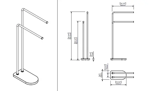 Підставка з двома тримачами для рушника Sonia Nomad 176236 Білий - фото 4