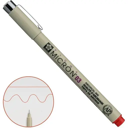 Линер Pigma Micron (0.3) 0.35 мм Красный Sakura - фото 1