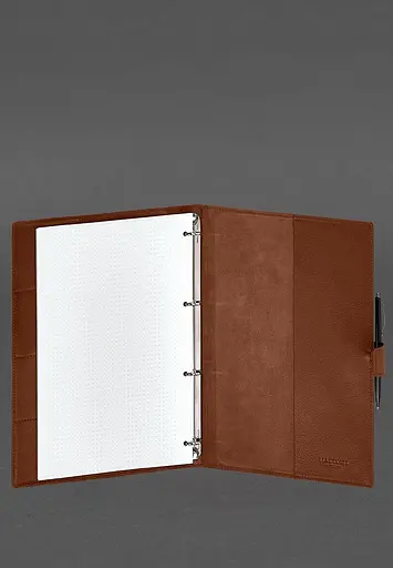 Шкіряний блокнот А4 (софт-бук) 9.2 світло-коричневий Краст - фото 5