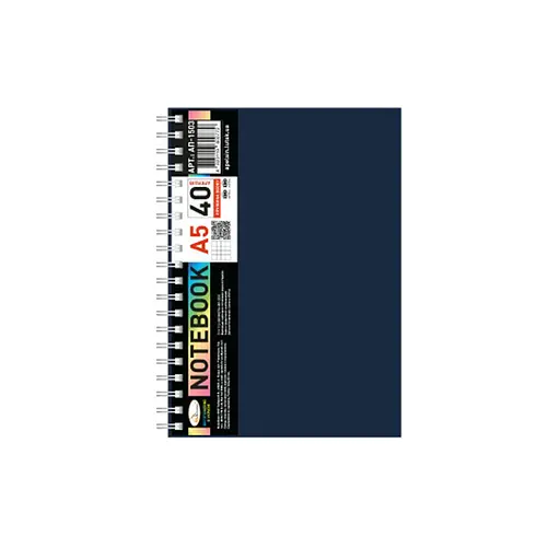 Блокнот А5 Апельсин АП-1503(Black) 40 аркушів, пружина збоку - фото 1