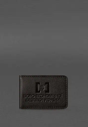 Кожаная обложка для удостоверения БЭБ (Бюро экономической безопасности Украины) темно-коричневая - фото 2
