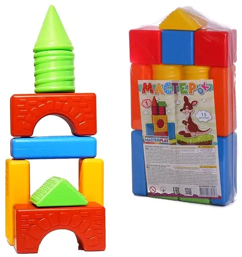 Конструктор Мастерок №1, 15 деталей, Master Play, 1-070