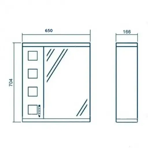 Дзеркало з шафкою ПіК Корфу праве Z-1 65 см Білий 30412 - фото 2