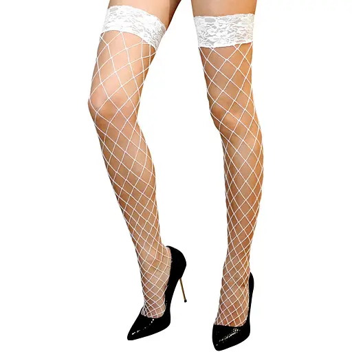 Панчохи в крупну сітку Anne De Ales Erica T2 White