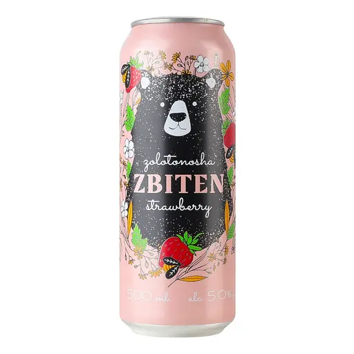 Напій зброджений Zbiten Zolotonosha Яблуко-полуниця газований 5% 0.5 л - фото 2