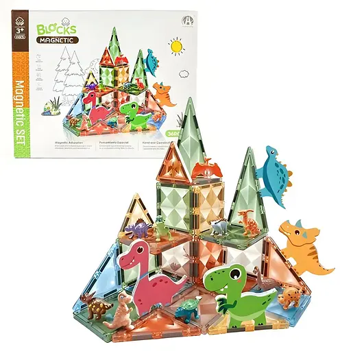 Конструктор магнітний Динозаври DIY Magnetic Building Blocks на 36 деталей (СН1214)