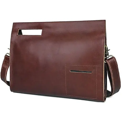 Кожаная сумка-папка John McDee большой размер 35х28х5.5 см sum0028324 - фото 1