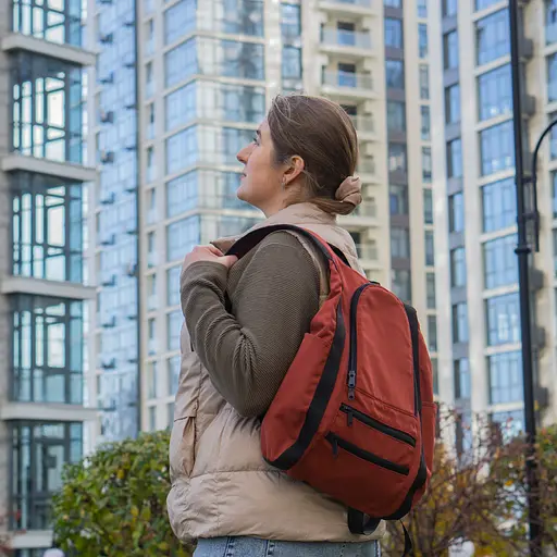 Рюкзак-антивор OOLOO Капля 45х27х14 см, коричневый 2249 - фото 8