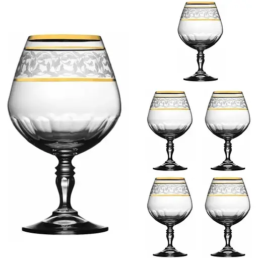 Набір келихів для бренді коньяку Lora Камена 380 мл 6 шт. NGC142SETBRANDY-D