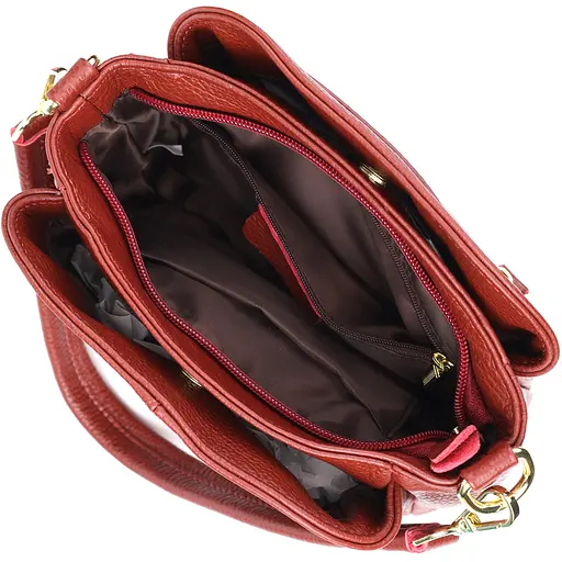 Женская кожаная сумка Vintage с тремя секциями 22.5х16.5х11.5 см sum0027629 - фото 7