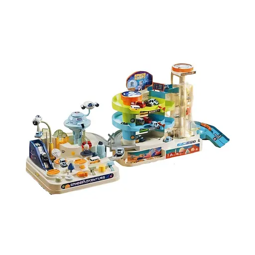 Автотрек T 915 A Космічна станція з автоматичним підйомником, підсвічуванням, веселою пісенькою, 6 машинками