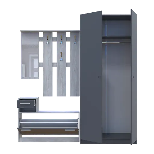 Прихожая Doros Alice и шкаф Promo 2 ДСП Сосна Натти/Графит 2 ДСП (42005198) - фото 5